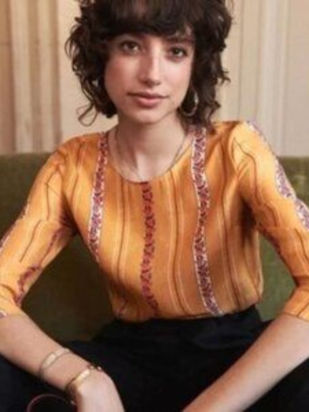Sezane Warren Silk Blouse size 42 Like New!